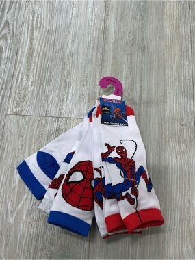 Spiderman Kids White, Red Blue Ankle Trainer Socks Pack 7 pairs nwt kids